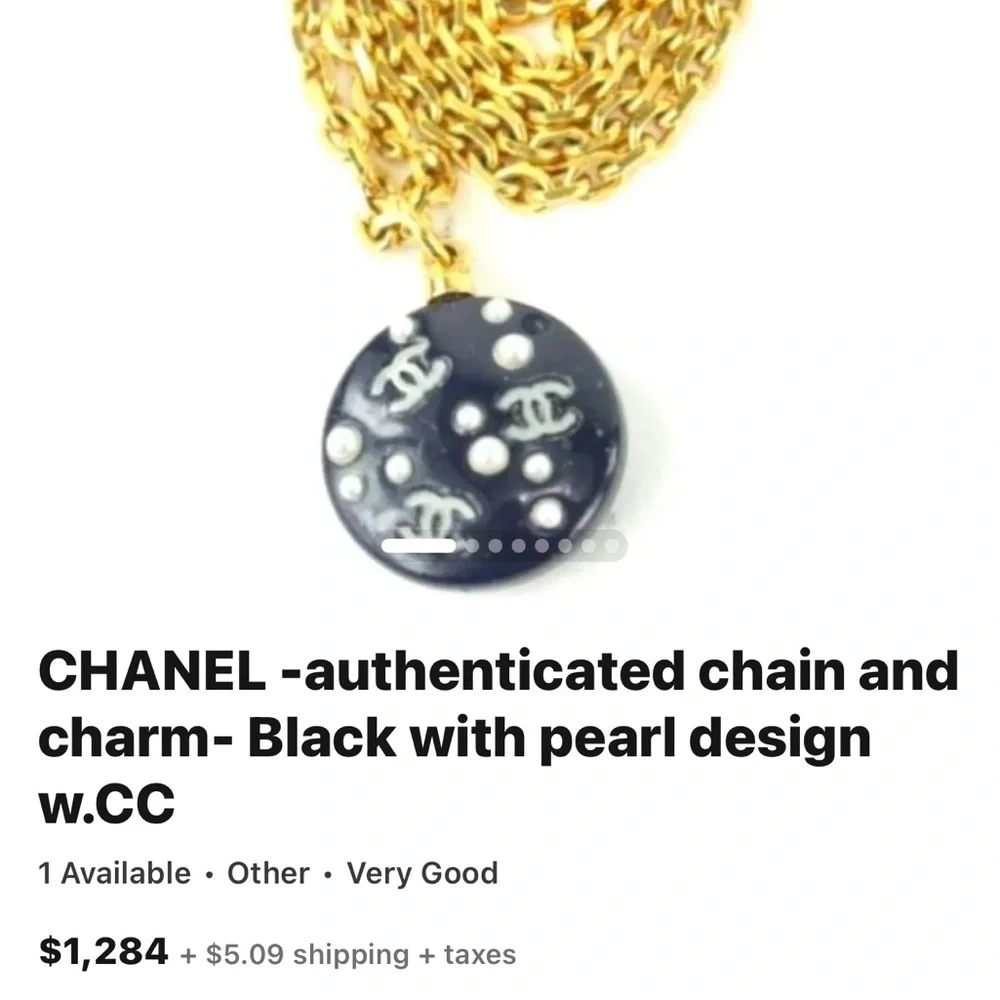 Chanel Necklace Black Resin